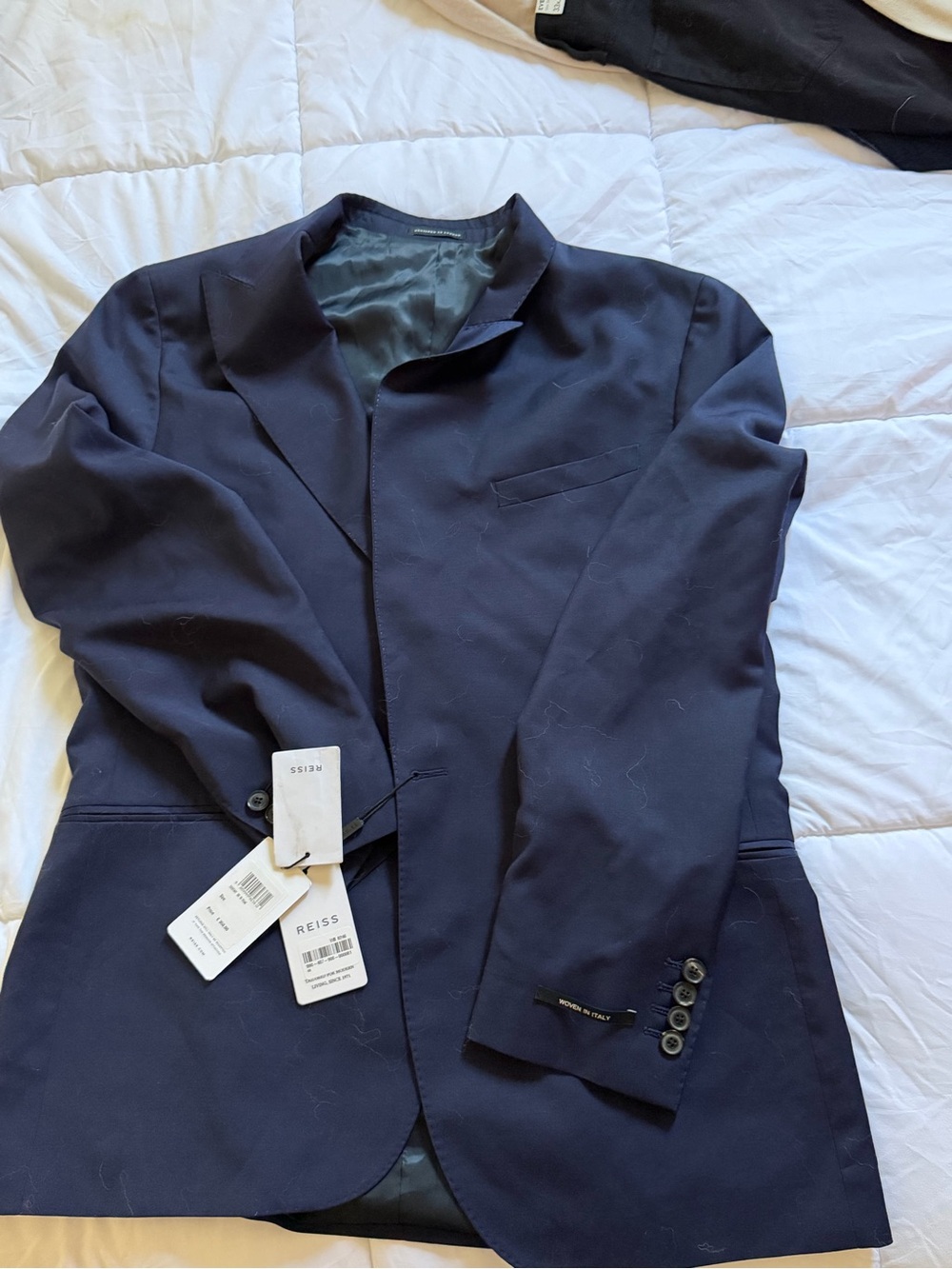 Reiss Navy Single-Breasted Blazer